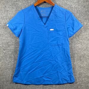 Figs Single Pocket Catarina Scrub Top Women's XS Blue Medical Nursing Uniform